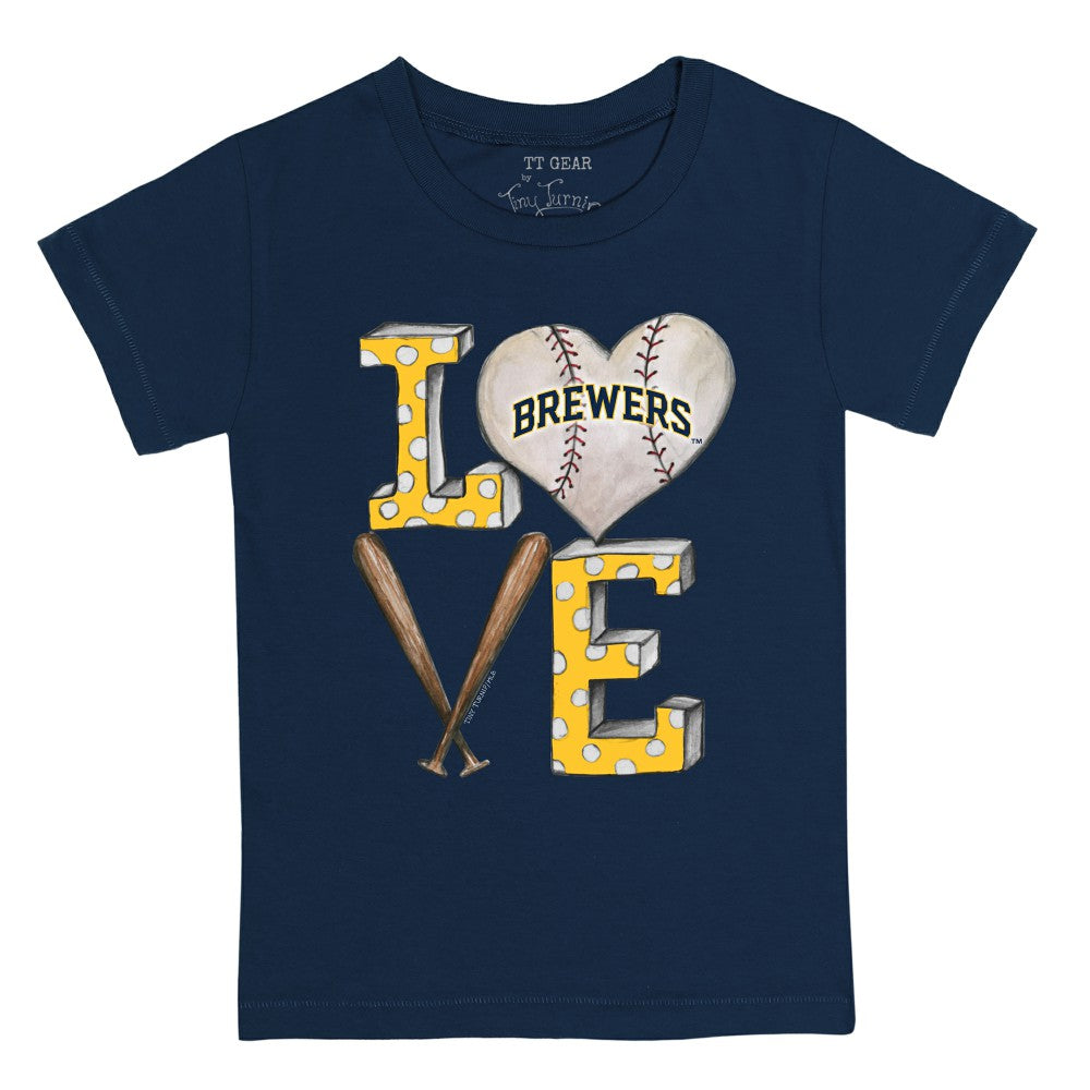Milwaukee Brewers Tiny Turnip Youth Baseball Love T-Shirt - MLB T-shirts