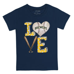 Milwaukee Brewers Tiny Turnip Youth Baseball Love T-Shirt - MLB T-shirts
