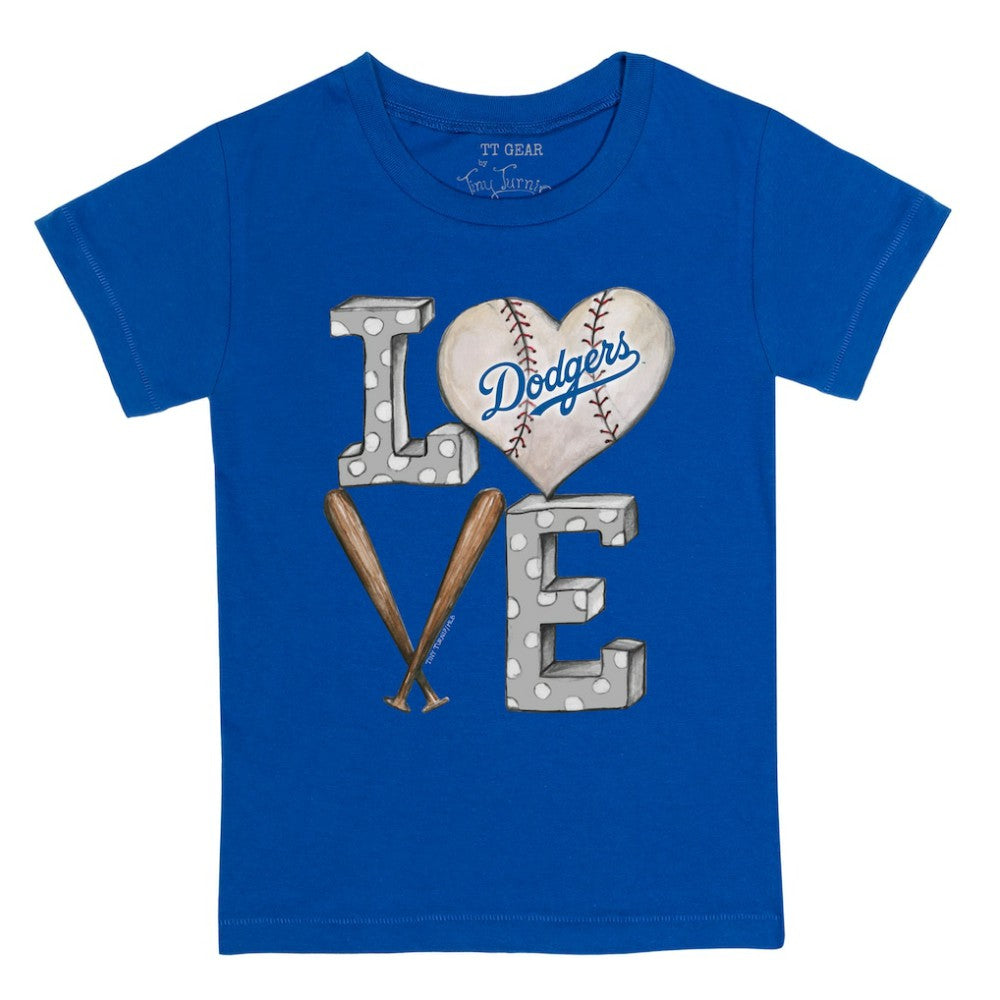 Los Angeles Dodgers Tiny Turnip Youth Baseball Love T-Shirt - MLB T-shirts