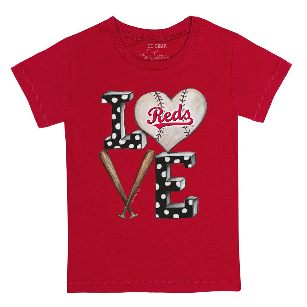 Cincinnati Reds Tiny Turnip Youth Baseball Love T-Shirt - MLB T-shirts