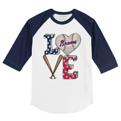 Atlanta Braves Tiny Turnip Youth Baseball Love 3/4-Sleeve Raglan T-Shirt - MLB T-shirts