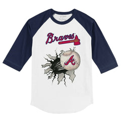 Atlanta Braves Tiny Turnip Youth Baseball Tear 3/4-Sleeve Raglan T-Shirt - MLB T-shirts