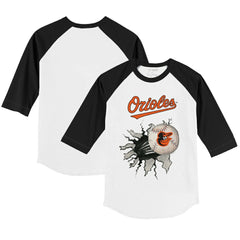 Baltimore Orioles Tiny Turnip Youth Baseball Tear 3/4-Sleeve Raglan T-Shirt - MLB T-shirts