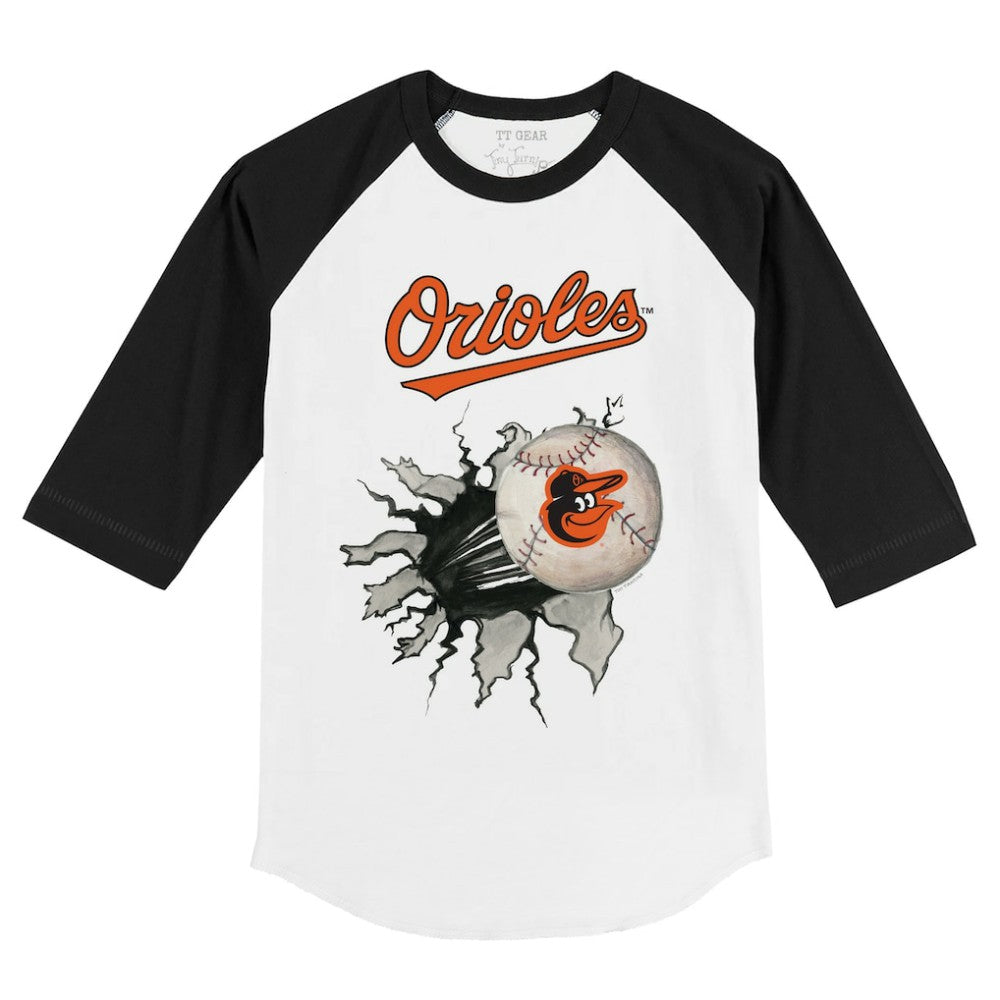 Baltimore Orioles Tiny Turnip Youth Baseball Tear 3/4-Sleeve Raglan T-Shirt - MLB T-shirts