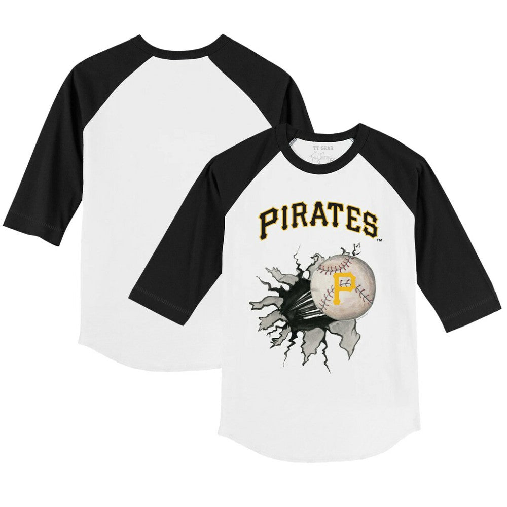 Pittsburgh Pirates Tiny Turnip Youth Baseball Tear 3/4-Sleeve Raglan T-Shirt - MLB T-shirts