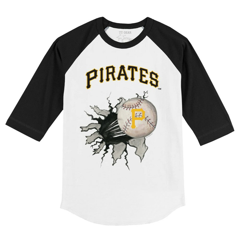 Pittsburgh Pirates Tiny Turnip Youth Baseball Tear 3/4-Sleeve Raglan T-Shirt - MLB T-shirts