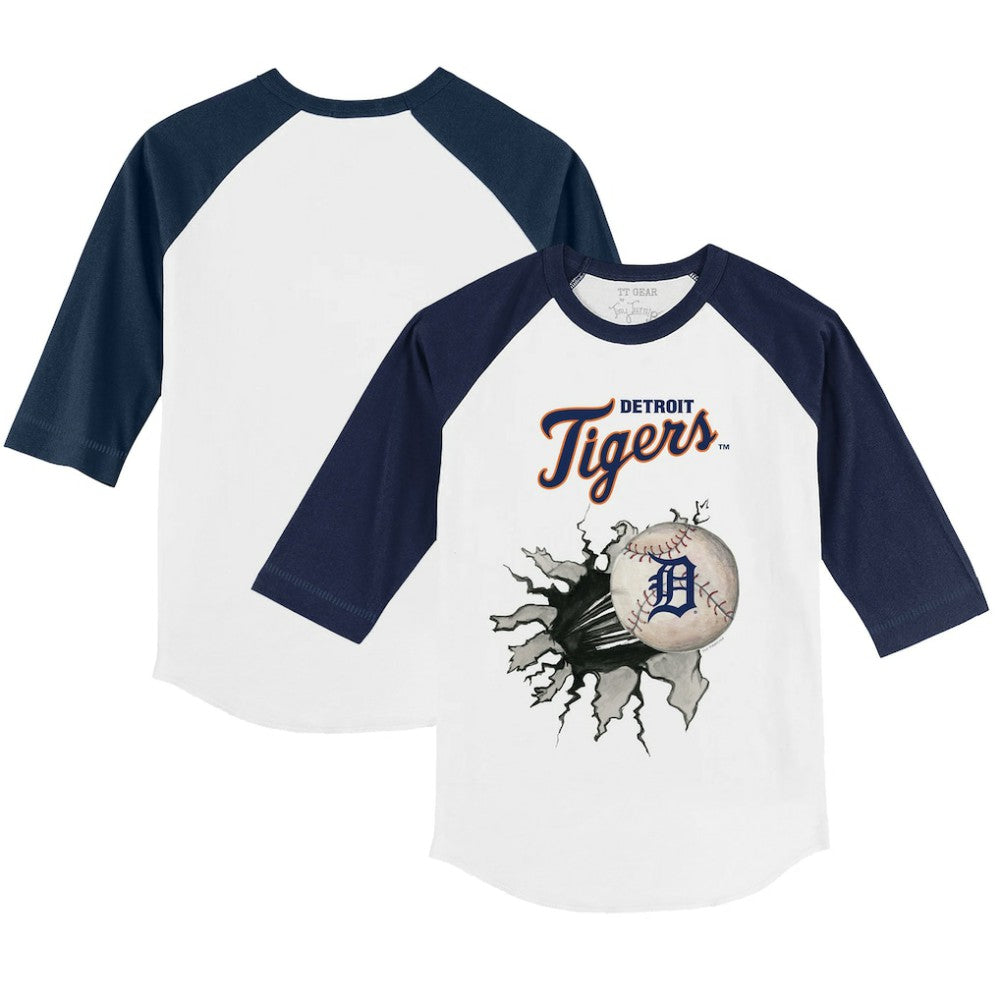 Detroit Tigers Tiny Turnip Youth Baseball Tear 3/4-Sleeve Raglan T-Shirt - MLB T-shirts