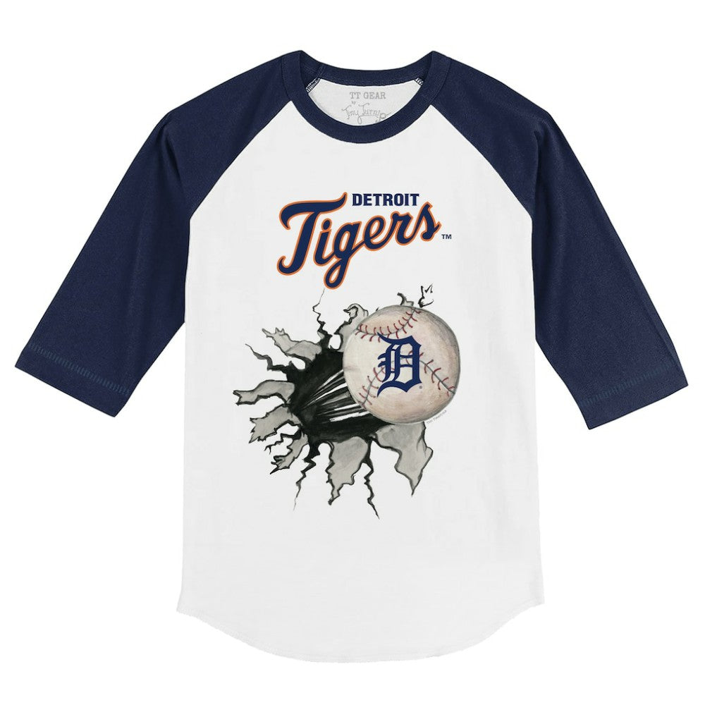 Detroit Tigers Tiny Turnip Youth Baseball Tear 3/4-Sleeve Raglan T-Shirt - MLB T-shirts