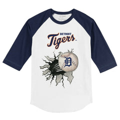 Detroit Tigers Tiny Turnip Youth Baseball Tear 3/4-Sleeve Raglan T-Shirt - MLB T-shirts