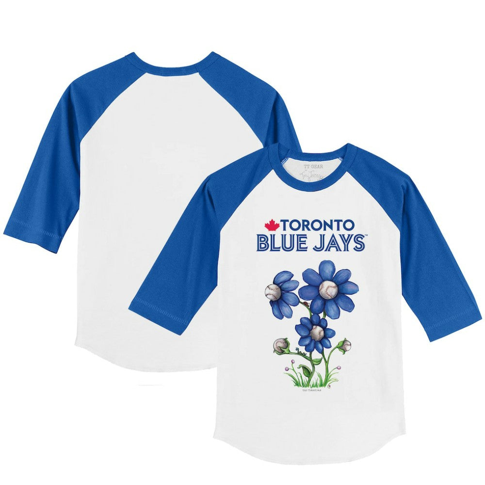 Toronto Blue Jays Tiny Turnip Youth Blooming Baseballs 3/4-Sleeve Raglan T-Shirt - MLB T-shirts