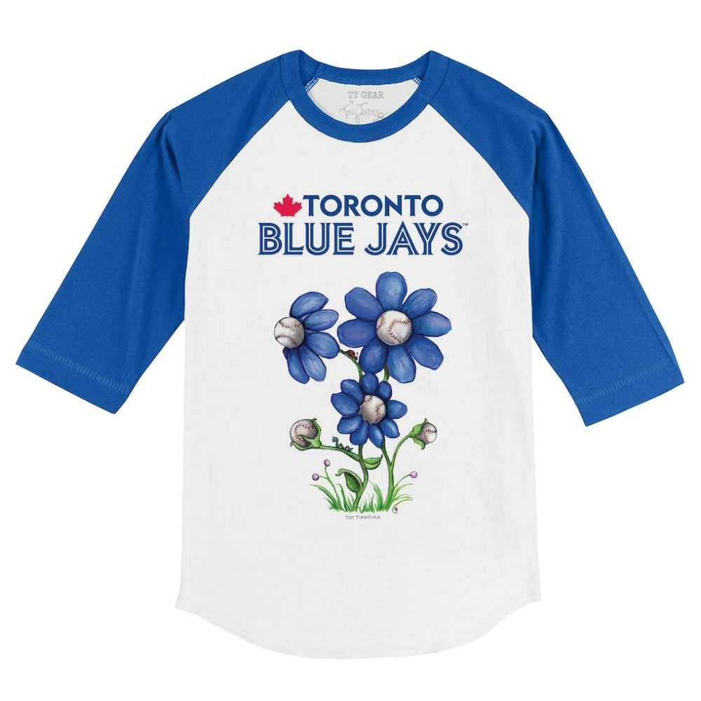 Toronto Blue Jays Tiny Turnip Youth Blooming Baseballs 3/4-Sleeve Raglan T-Shirt - MLB T-shirts