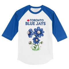 Toronto Blue Jays Tiny Turnip Youth Blooming Baseballs 3/4-Sleeve Raglan T-Shirt - MLB T-shirts