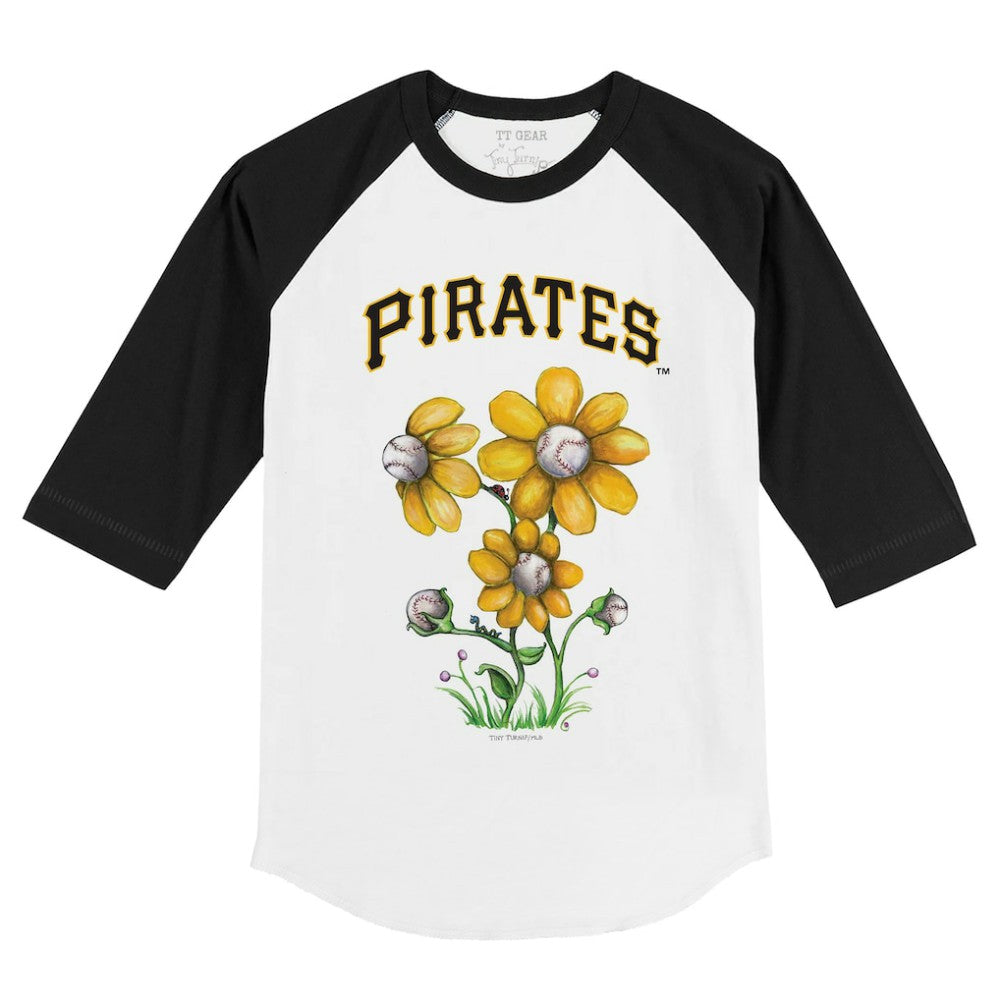Pittsburgh Pirates Tiny Turnip Youth Blooming Baseballs 3/4-Sleeve Raglan T-Shirt - MLB T-shirts