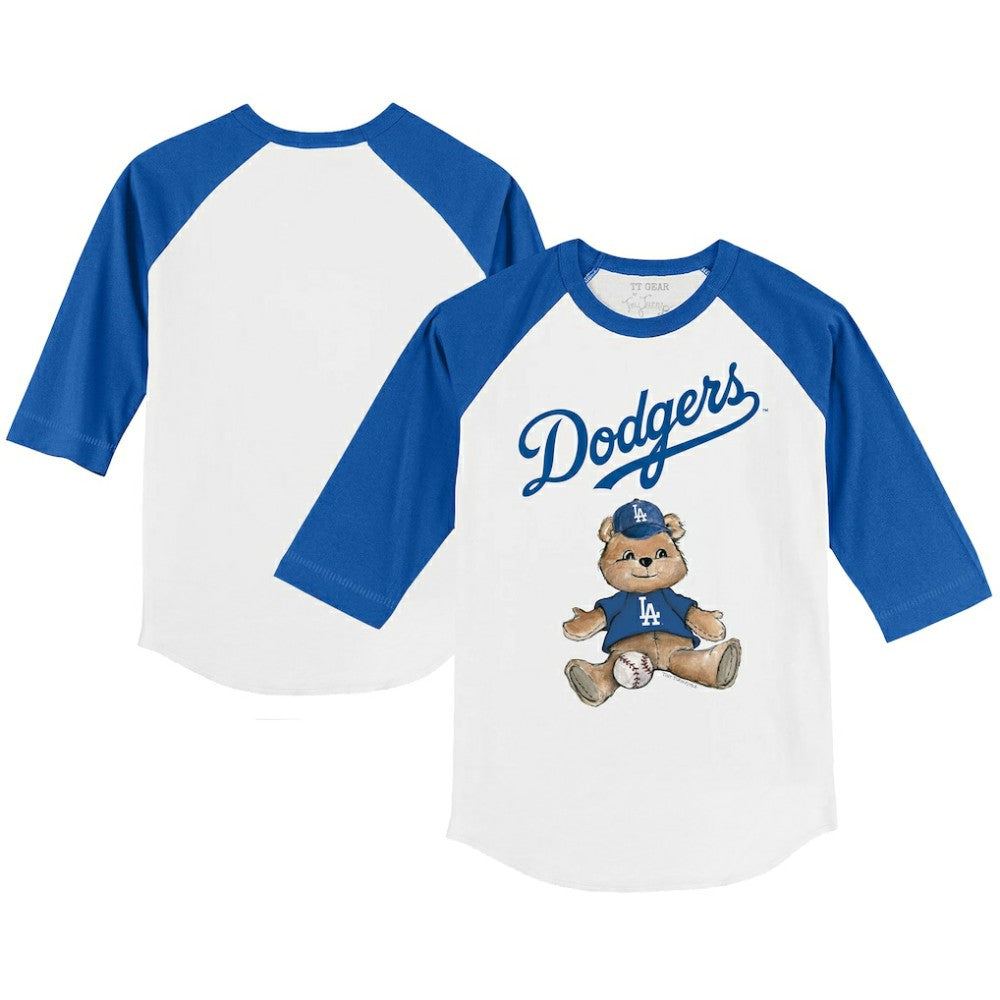 Los Angeles Dodgers Tiny Turnip Youth Teddy Boy 3/4-Sleeve Raglan T-Shirt - MLB T-shirts