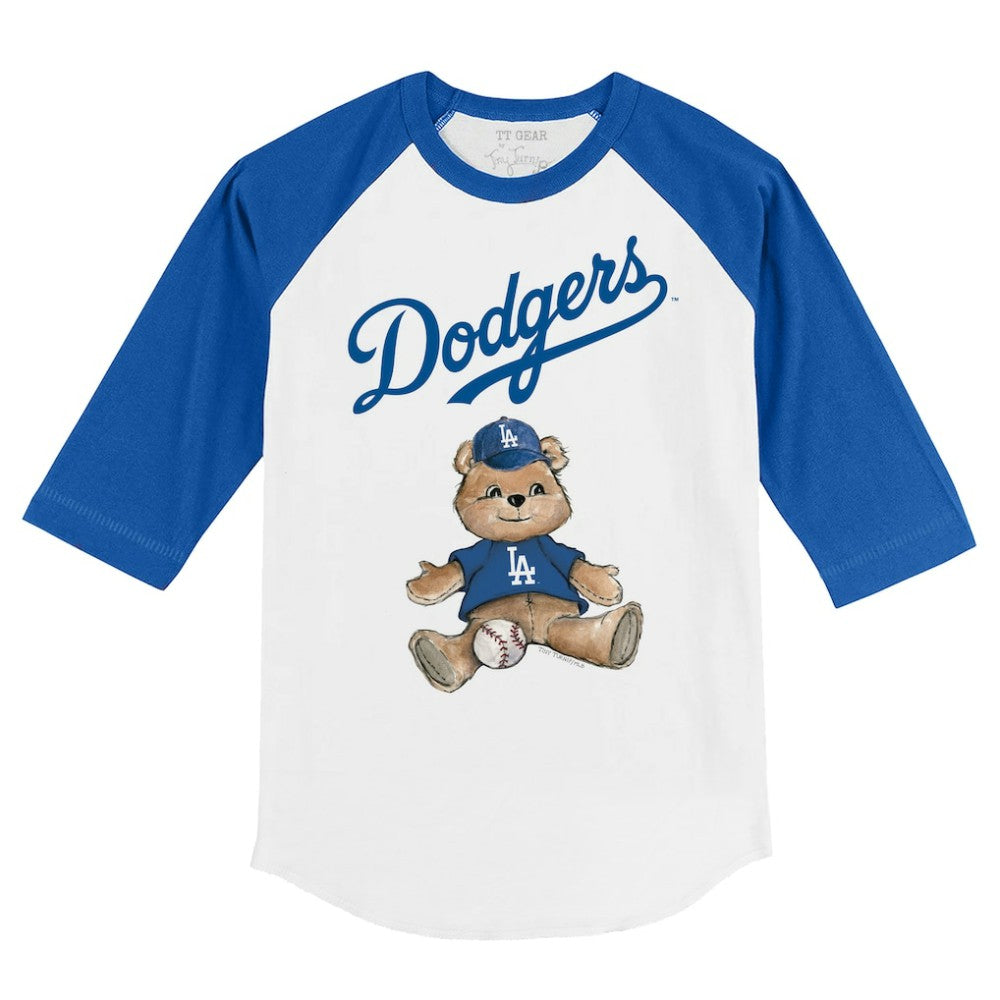 Los Angeles Dodgers Tiny Turnip Youth Teddy Boy 3/4-Sleeve Raglan T-Shirt - MLB T-shirts