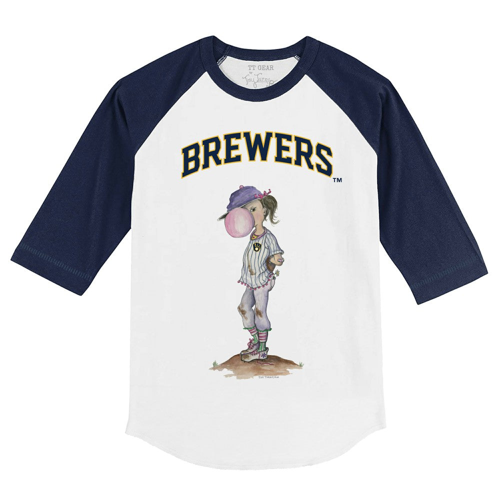 Milwaukee Brewers Tiny Turnip Youth Bubbles 3/4-Sleeve Raglan T-Shirt - MLB T-shirts