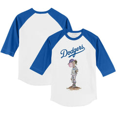 Los Angeles Dodgers Tiny Turnip Youth Bubbles 3/4-Sleeve Raglan T-Shirt - MLB T-shirts