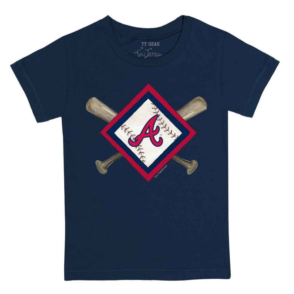Atlanta Braves Tiny Turnip Youth Diamond Cross Bats T-Shirt - MLB T-shirts