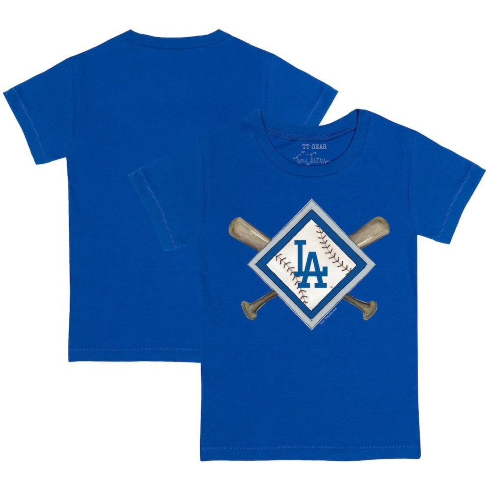 Los Angeles Dodgers Tiny Turnip Youth Diamond Cross Bats T-Shirt - MLB T-shirts