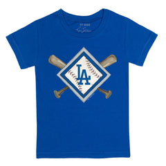 Los Angeles Dodgers Tiny Turnip Youth Diamond Cross Bats T-Shirt - MLB T-shirts