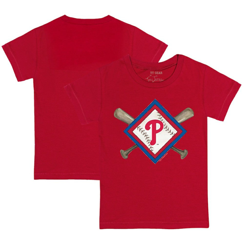 Philadelphia Phillies Tiny Turnip Youth Diamond Cross Bats T-Shirt - MLB T-shirts