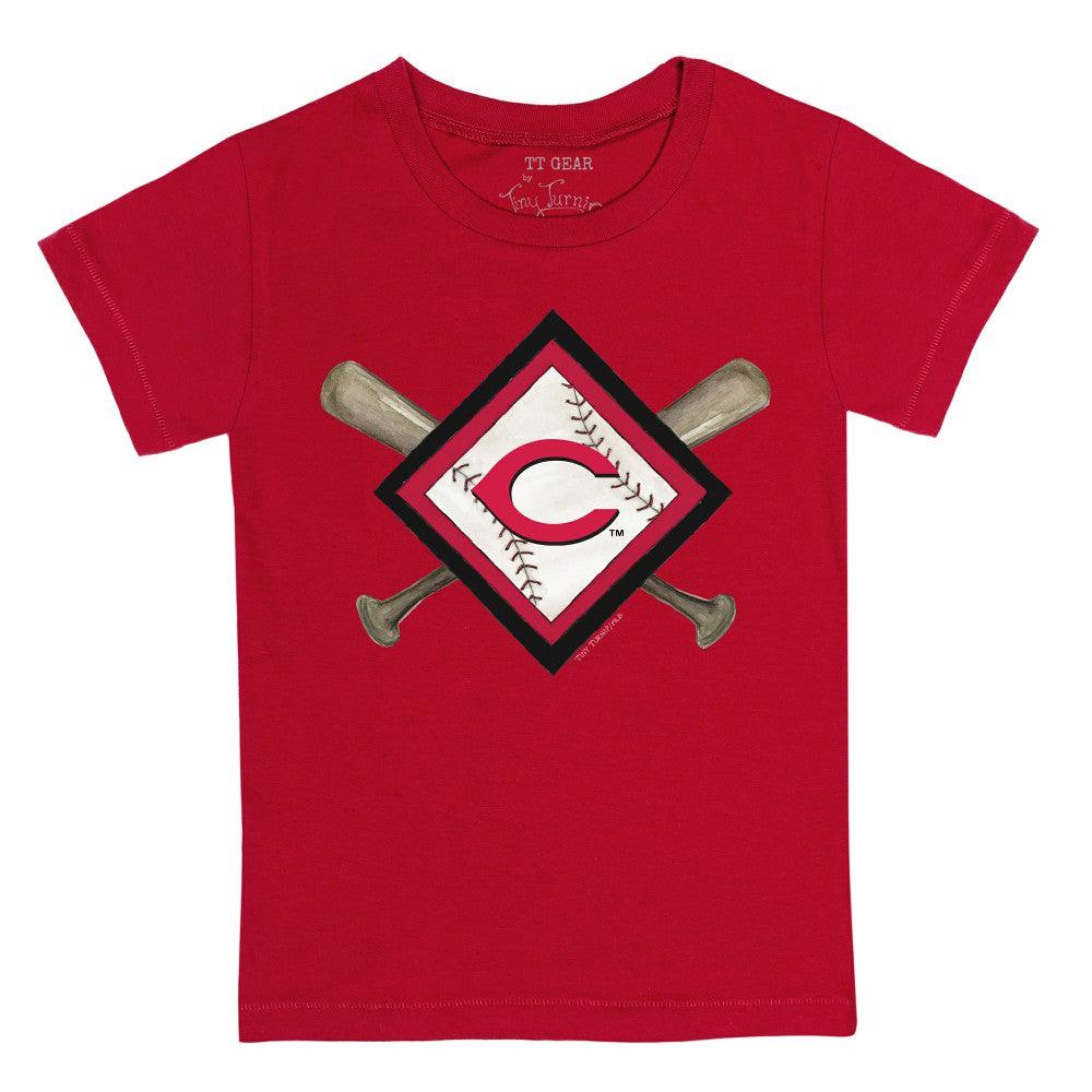 Cincinnati Reds Tiny Turnip Youth Diamond Cross Bats T-Shirt - MLB T-shirts