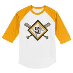 San Diego Padres Tiny Turnip Youth Diamond Cross Bats 3/4-Sleeve Raglan T-Shirt - MLB T-shirts