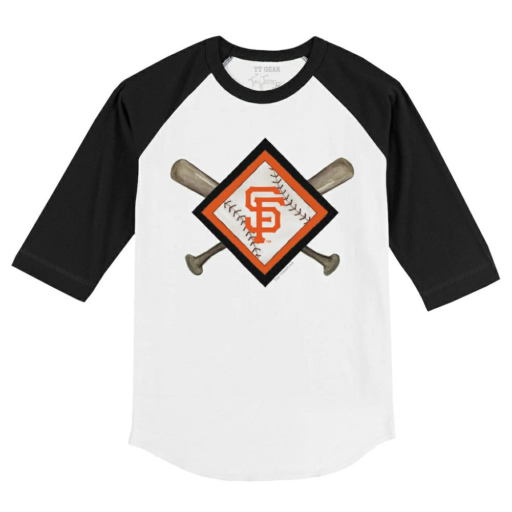 San Francisco Giants Tiny Turnip Youth Diamond Cross Bats 3/4-Sleeve Raglan T-Shirt - MLB T-shirts