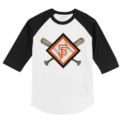 San Francisco Giants Tiny Turnip Youth Diamond Cross Bats 3/4-Sleeve Raglan T-Shirt - MLB T-shirts