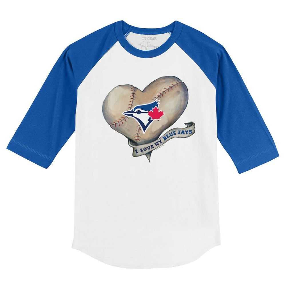 Toronto Blue Jays Tiny Turnip Youth Heart Banner 3/4-Sleeve Raglan T-Shirt - MLB T-shirts
