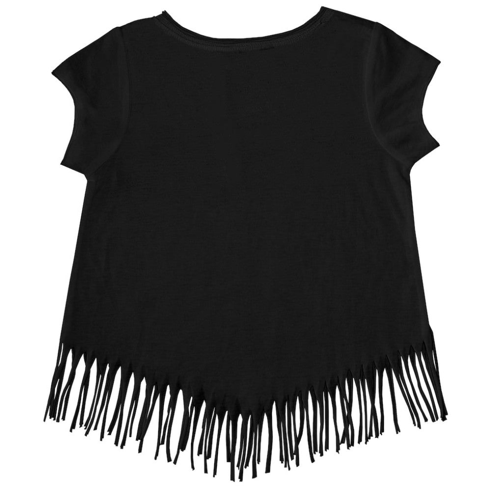 Baltimore Orioles Tiny Turnip Girls Youth Heart Bat Fringe T-Shirt - MLB T-shirts