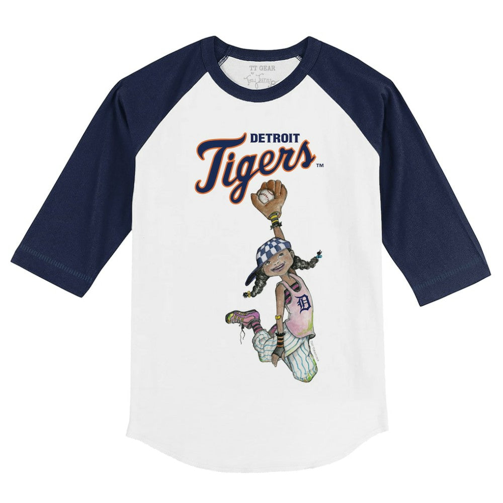Detroit Tigers Tiny Turnip Youth Jada 3/4-Sleeve Raglan T-Shirt - MLB T-shirts