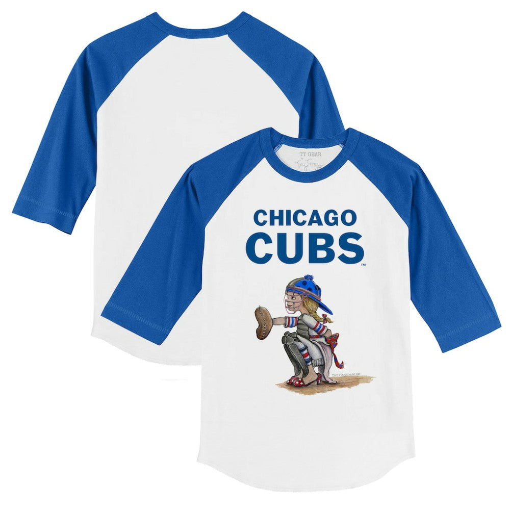 Chicago Cubs Tiny Turnip Youth Kate 3/4-Sleeve Raglan T-Shirt - MLB T-shirts