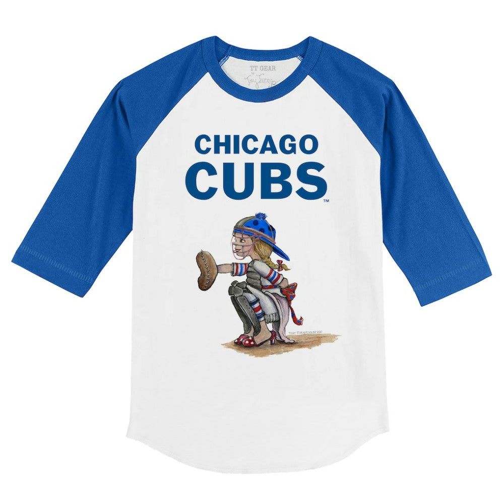 Chicago Cubs Tiny Turnip Youth Kate 3/4-Sleeve Raglan T-Shirt - MLB T-shirts