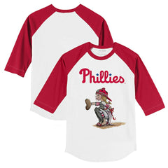 Philadelphia Phillies Tiny Turnip Youth Kate 3/4-Sleeve Raglan T-Shirt - MLB T-shirts