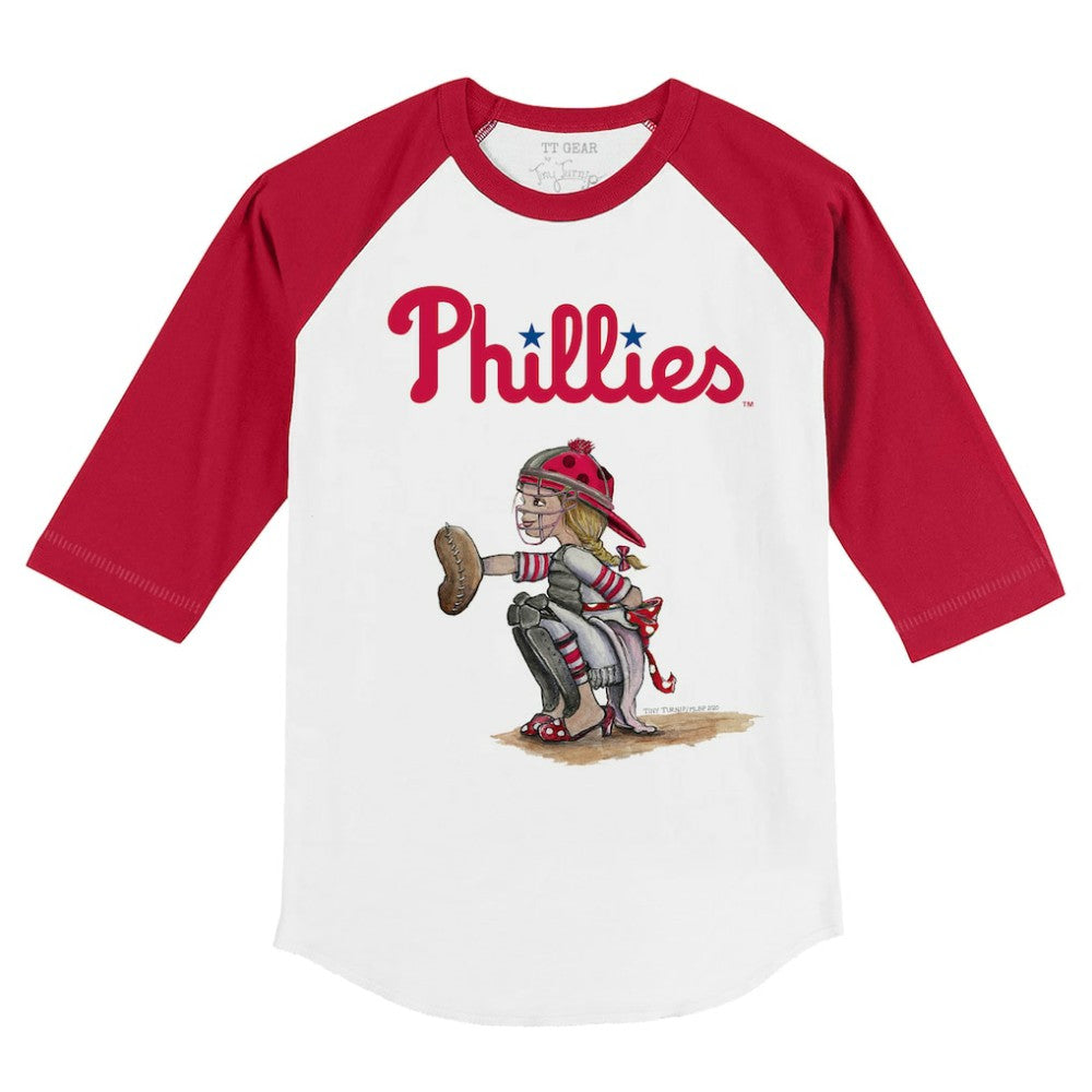 Philadelphia Phillies Tiny Turnip Youth Kate 3/4-Sleeve Raglan T-Shirt - MLB T-shirts