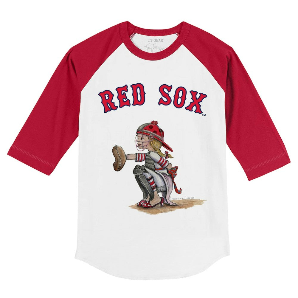 Boston Red Sox Tiny Turnip Youth Kate 3/4-Sleeve Raglan T-Shirt - MLB T-shirts