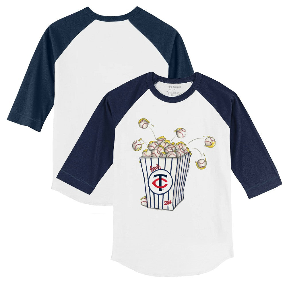 Minnesota Twins Tiny Turnip Youth Popcorn 3/4-Sleeve Raglan T-Shirt - MLB T-shirts