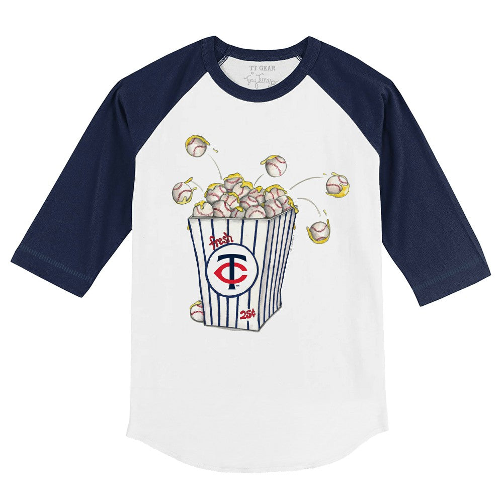 Minnesota Twins Tiny Turnip Youth Popcorn 3/4-Sleeve Raglan T-Shirt - MLB T-shirts