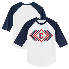 Cleveland Guardians Tiny Turnip Youth Prism Arrows 3/4-Sleeve Raglan T-Shirt - MLB T-shirts