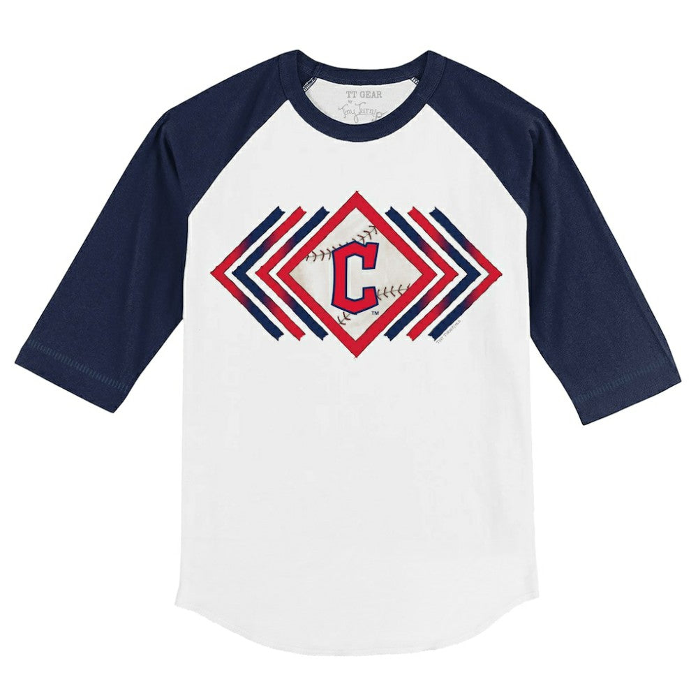 Cleveland Guardians Tiny Turnip Youth Prism Arrows 3/4-Sleeve Raglan T-Shirt - MLB T-shirts