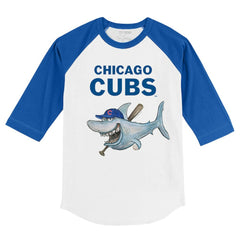 Chicago Cubs Tiny Turnip Youth Shark 3/4-Sleeve Raglan T-Shirt - MLB T-shirts