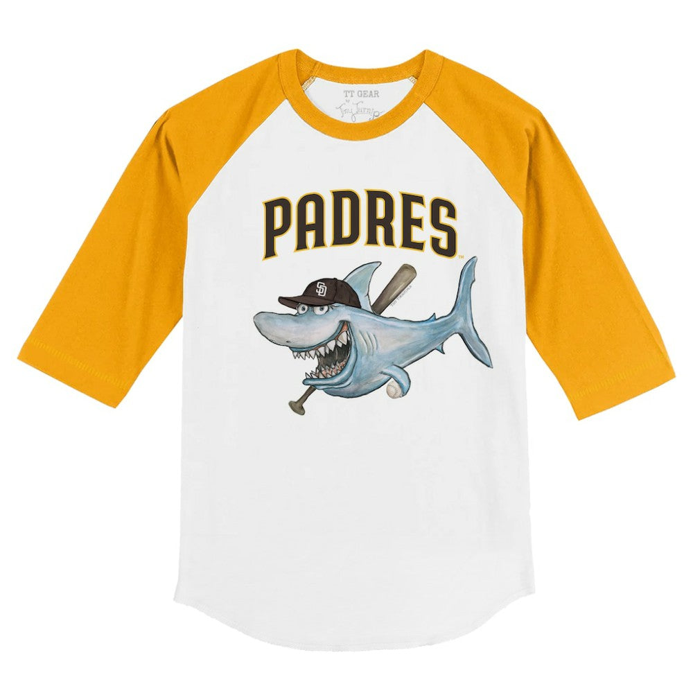 San Diego Padres Tiny Turnip Youth Shark 3/4-Sleeve Raglan T-Shirt - MLB T-shirts