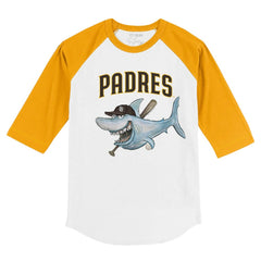 San Diego Padres Tiny Turnip Youth Shark 3/4-Sleeve Raglan T-Shirt - MLB T-shirts