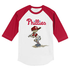 Philadelphia Phillies Tiny Turnip Youth Slugger 3/4-Sleeve Raglan T-Shirt - MLB T-shirts