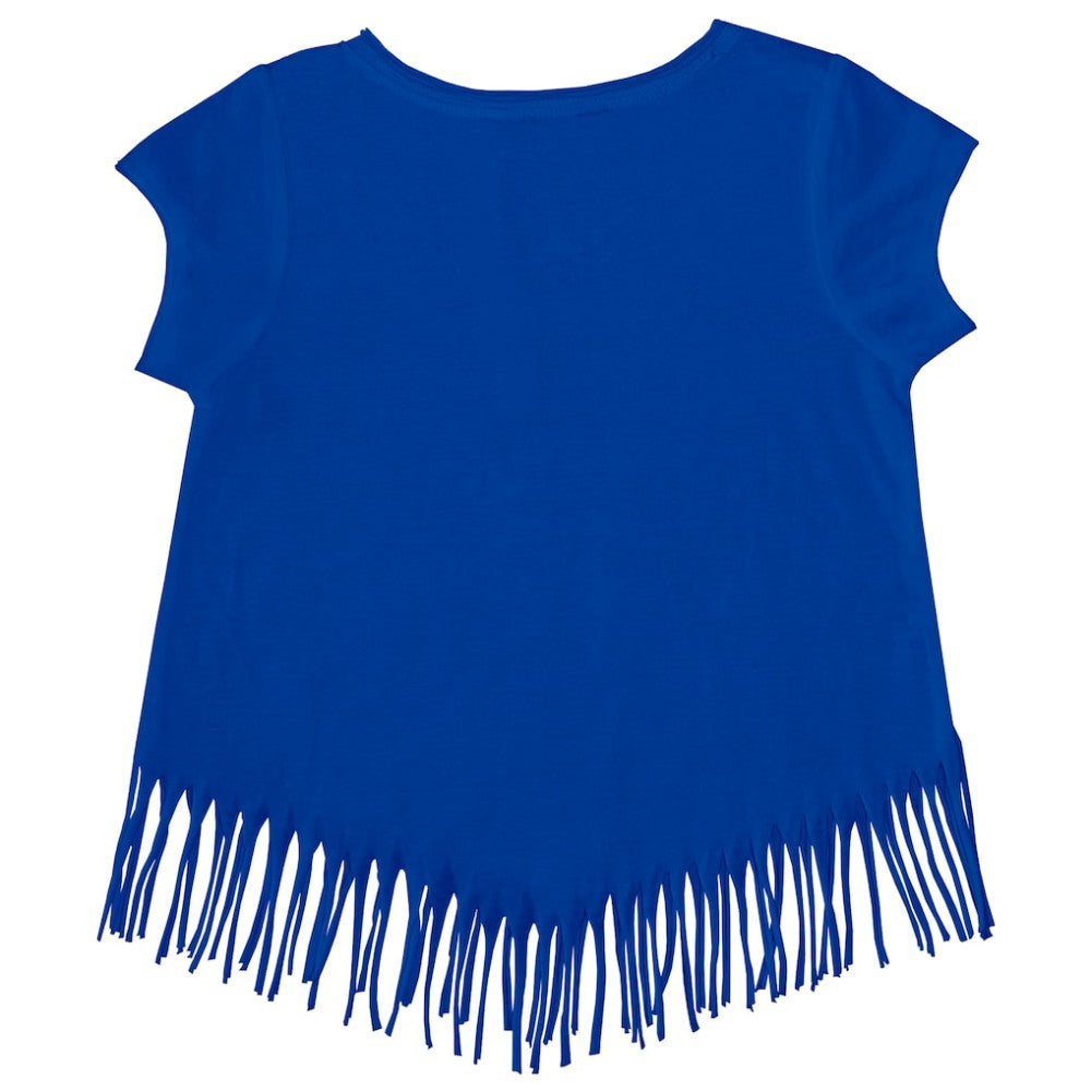 Los Angeles Dodgers Tiny Turnip Girls Youth Stacked Fringe T-Shirt - MLB T-shirts