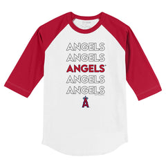 Los Angeles Angels Tiny Turnip Youth Stacked 3/4-Sleeve Raglan T-Shirt - MLB T-shirts