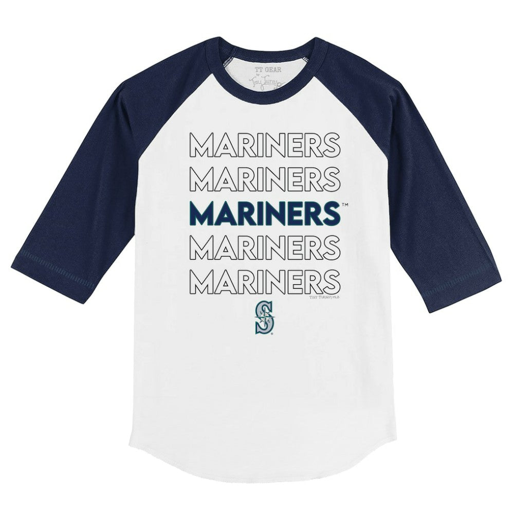 Seattle Mariners Tiny Turnip Youth Stacked 3/4-Sleeve Raglan T-Shirt - MLB T-shirts