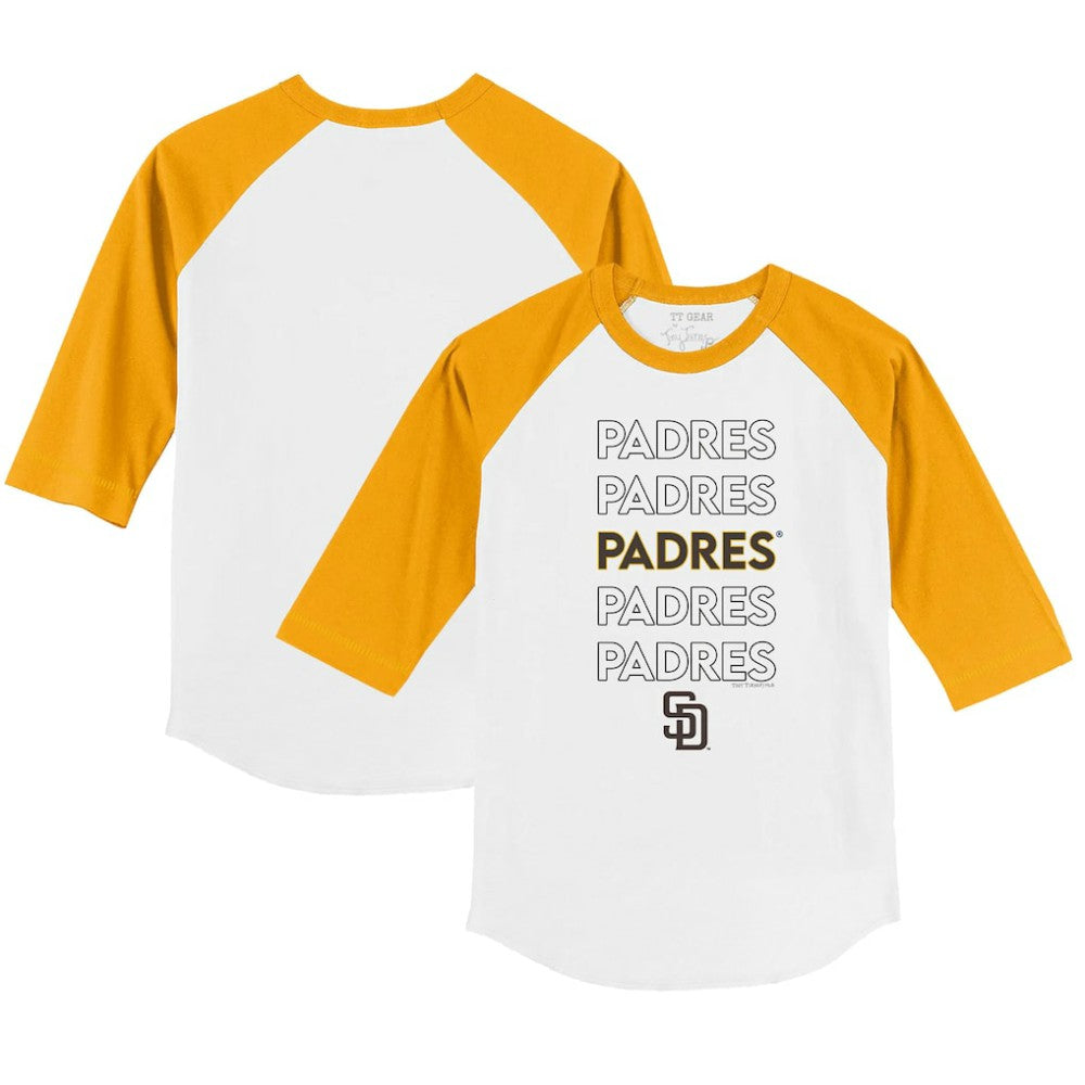 San Diego Padres Tiny Turnip Youth Stacked 3/4-Sleeve Raglan T-Shirt - MLB T-shirts