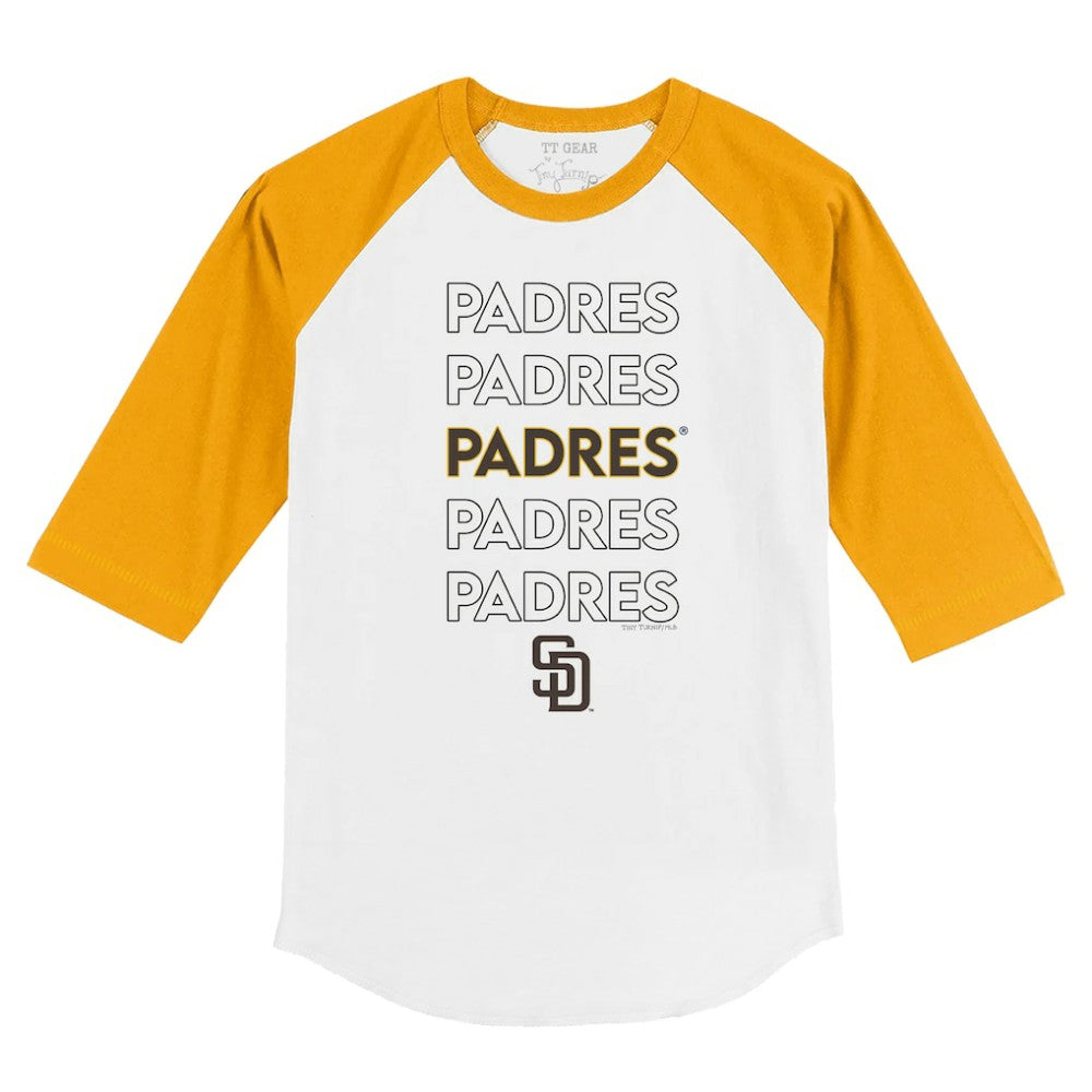 San Diego Padres Tiny Turnip Youth Stacked 3/4-Sleeve Raglan T-Shirt - MLB T-shirts